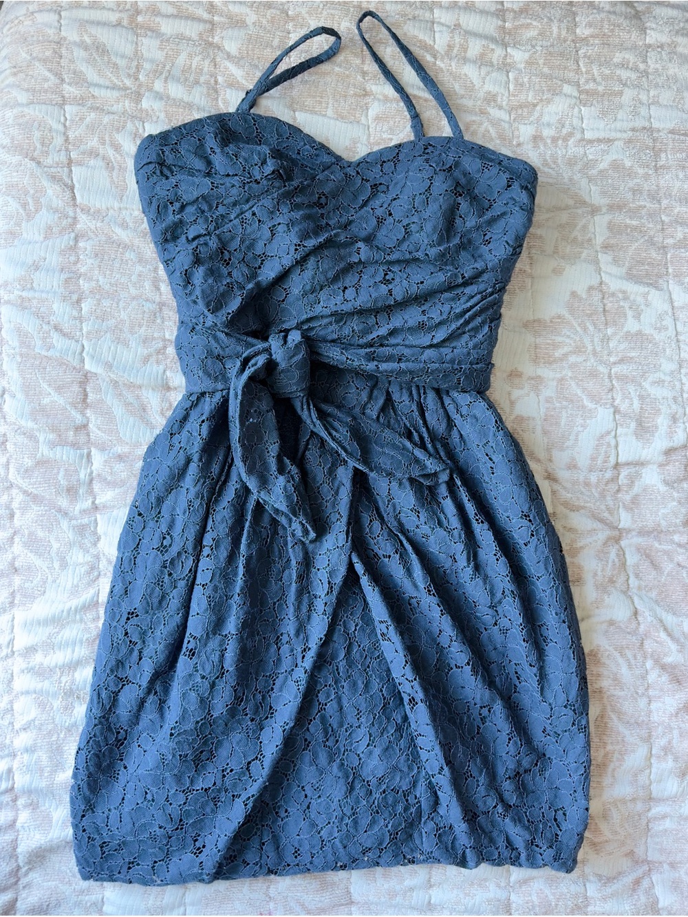 Guess Navy Lace Tie-Front Spaghetti Strap Mini Dress size 6